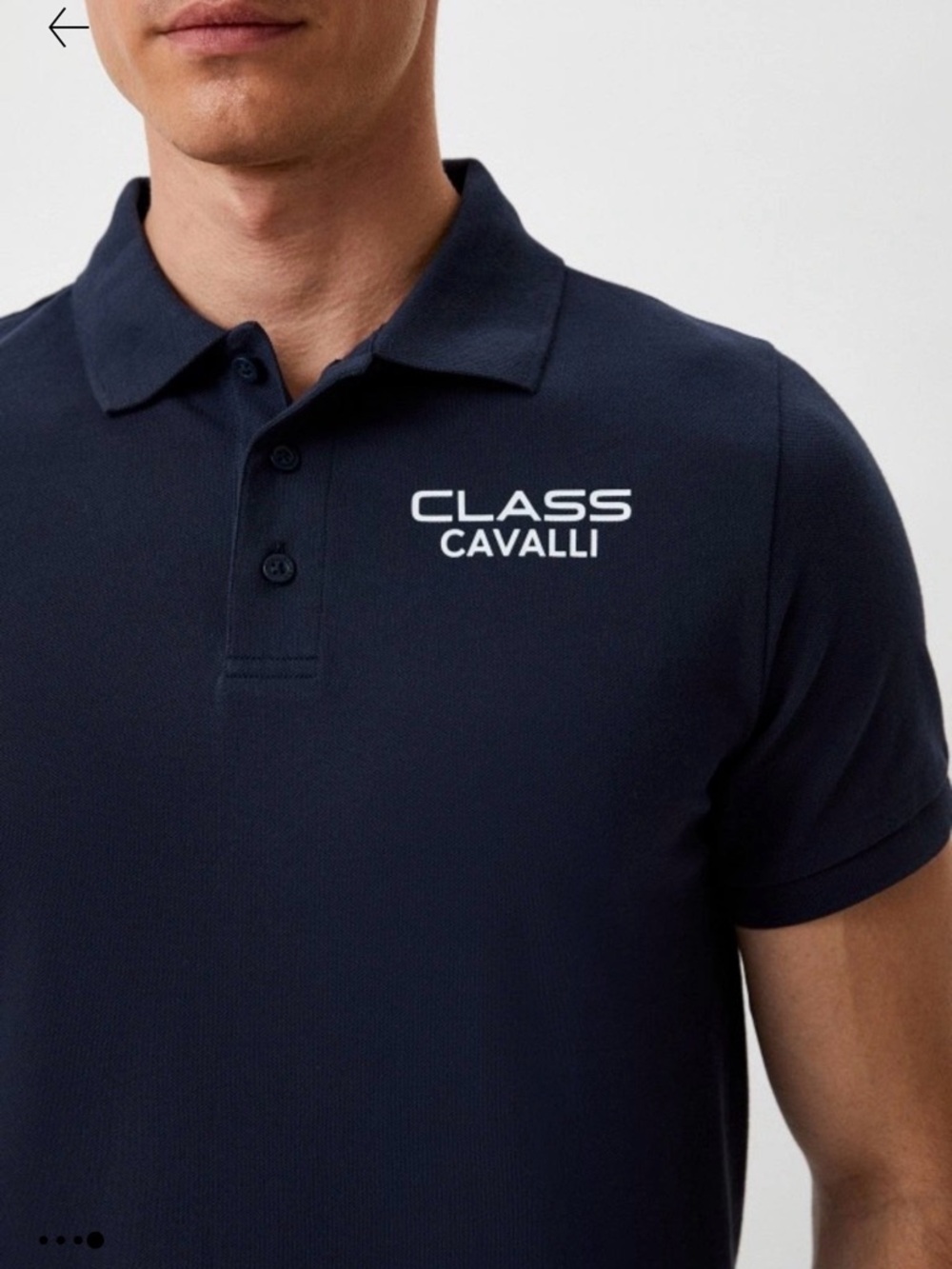 Mens Cavalli Class Navy Polo with White Snake size M - Picture 2 of 9